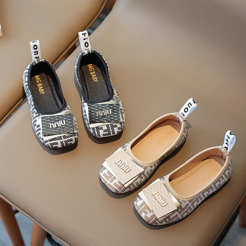 Autumn Kids Slip-On Princess Shoes Children No-Tie Soft-Soled Mary Jane Shoes Girls Loafer Shoes Shallow Casual Everyday Shoes