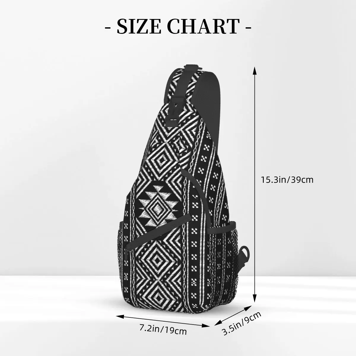 African Tribal Crossbody Sling Bags Men Women Chest Bag Retro Boho Stripes Shoulder Backpack Daypack for Hiking Outdoor Biking