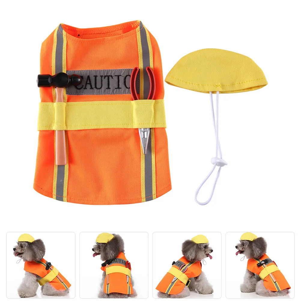 

Clothes Engineer Style Puppy Costume For Festival Party Wearable Pet Costume Small Dog Cat Adorable Puppy Accessory