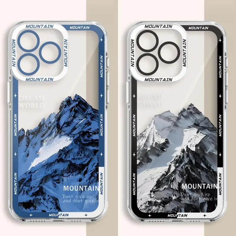 Snow Mountain Phone Case for Motolora Moto G72 G32 G22 G73 G52 Edge 40 5G G71 Clear Silicone Shell Cover