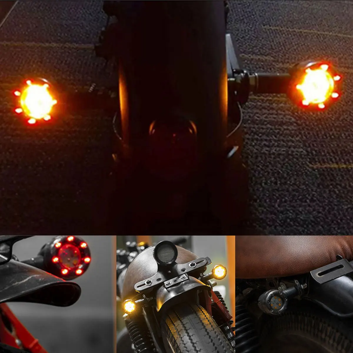 2Pcs Motorcycle Turn Signal Indicator 13 LED Flasher Red Amber Blinker Universal Motorbike Scooter Front/Rear Light For Yamaha image 6