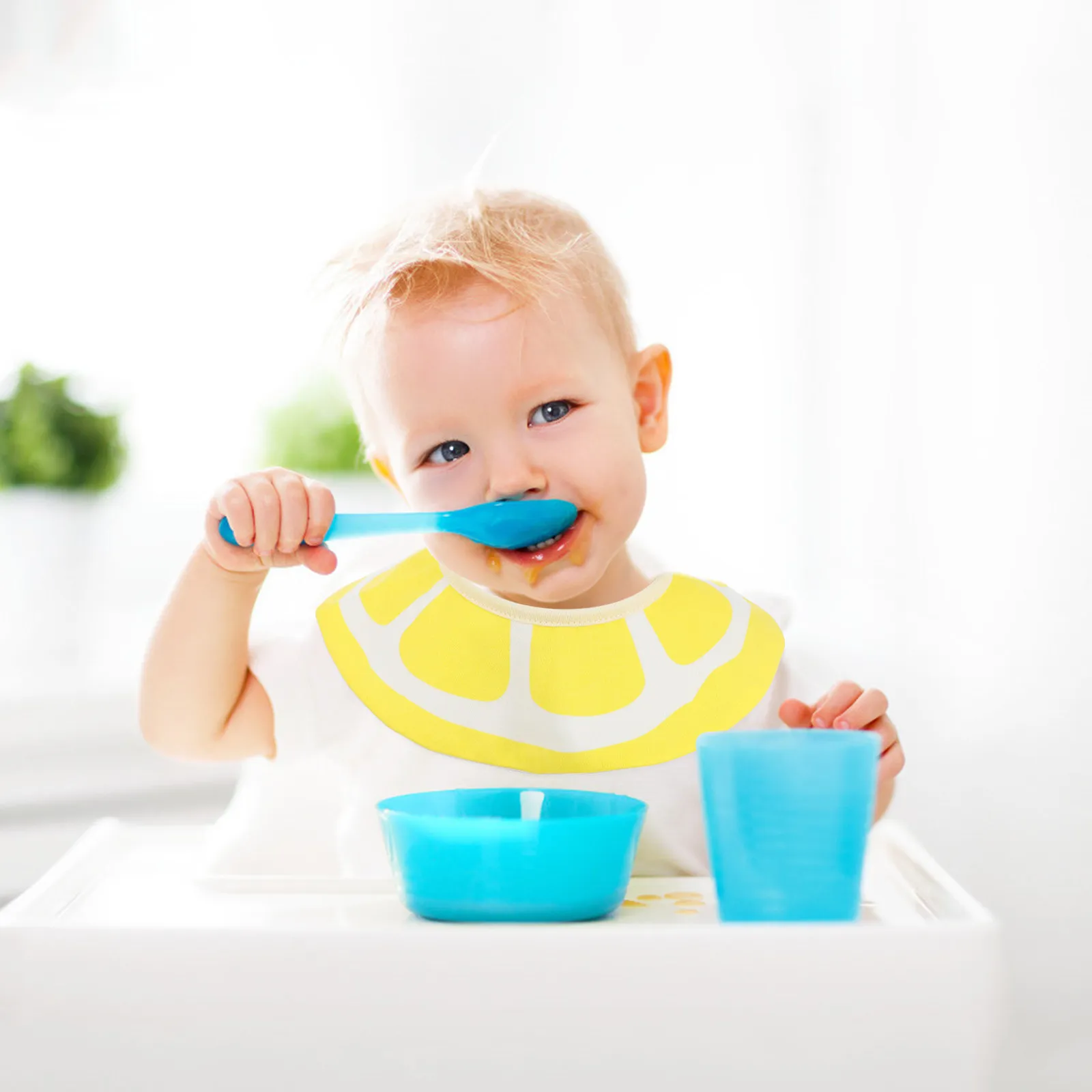 

2Pcs Baby Bibs Rotating 360-Degree Round Cotton Drool Bibs Waterproof Infant Feeding Teething Baby Supplies Infant Supplies