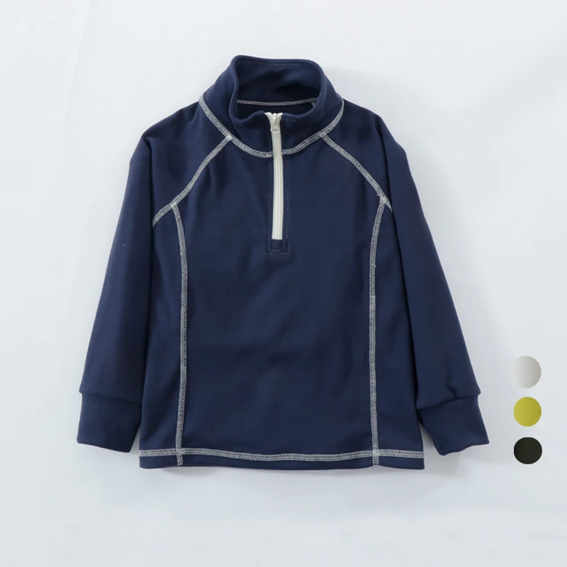 

Boys and Toddlers' Polar Fleece Quarter-Zip Pullover Jacket Long Sleeve Stand Collar Cozy Wam Fall Winter Shirts Top Outfits