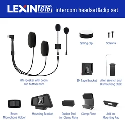 LEXIN-intercomunicador de LX-G16, juego de auriculares y clip para casco completo/medio