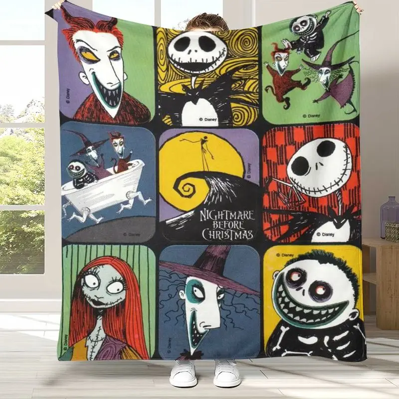 Cartoon N-Nightmare Before Christmas Jack Halloween Weiche Flanell-Decke, Gemütliche Decke für Bett, Sofa, Wohnzimmer, Heimdekoration – Detail 2