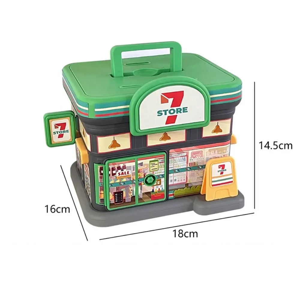 Creative Store Shaped Money Box Plastic Key Lock Cash Box Students Portable Piggy Bank Safe Savings Jar For Kids Adults Gift