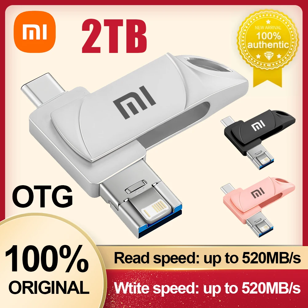 Xiaomi USB 3.0 Flash Drive High Speed Pen Drive 2tb 1tb Usb 3. 0 Memory Stick 512gb Flash Pendrive Metal Usb Disk For Table PC