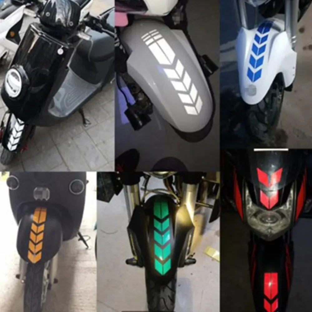 Universal motorcycle stickers with arrows waterproof oil reflective stickers for motorcycle fenders helmets scooters decoration