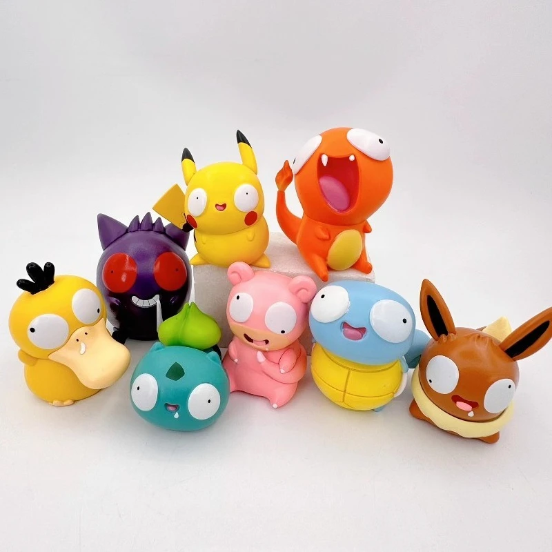 

Аниме-фигурки Покемон: забавные кавайные фигурки с большими глазами (Сквиртл, Чармандер, Бульбазавр) – милые настольные украшения, игрушки, подарок для детей