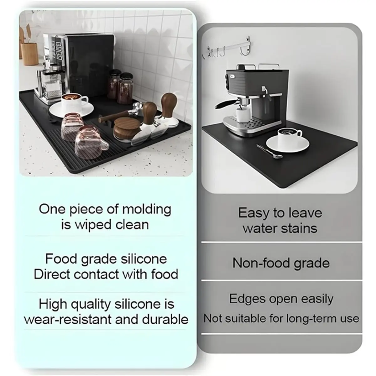 2026 New Accessories Silicone Coffee Mat with A Removable Tamper Mat for Luxe Cafe Accessories,23.5