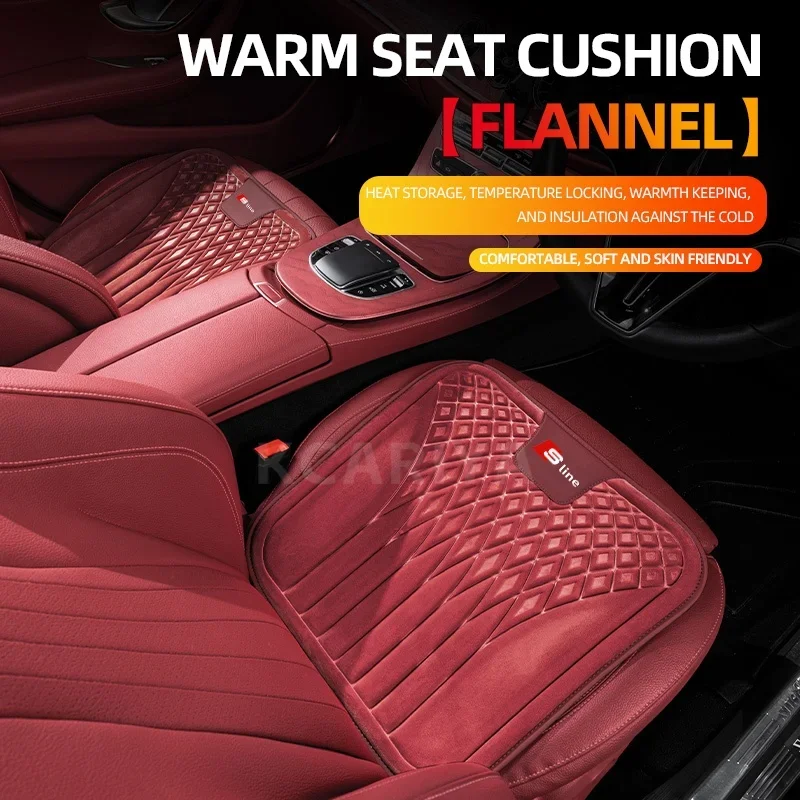 Car Cushion Flannel Plush Seat Pad Interior Accessories For Audi Sline  A3 A4 A6 A5 Q5 A1 Q7 Q3 Q2 Q8 A7 A8 TT S1 SQ5 RSQ3 RSQ8