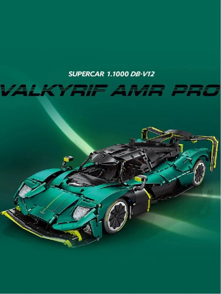  3868-teiliges AMR Valkyrie Auto Supersportwagen Baustein-Set 1:8 Technik Hochgeschwindigkeits-Sportfahrzeug Modell Bausteine Heim-Deko Kreatives Spielzeug Geschenke für Erwachsene
