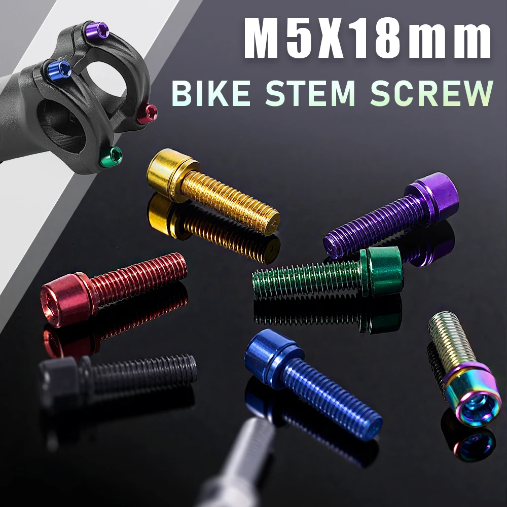 Parafusos de Guidão de Bicicleta M5x18mm em Aço Liga (6/8 Peças) com Chave Allen de 4mm para MTB e Bicicletas de Estrada - Peças para Bicicletas de Montanha