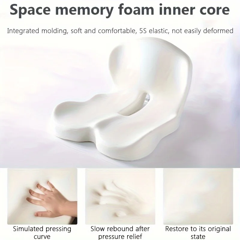 Memory Cotton One-piece Seat Cushion Backrest Integrated Student Office Chair Cushion Car Waist Protection Pad Fart Pad