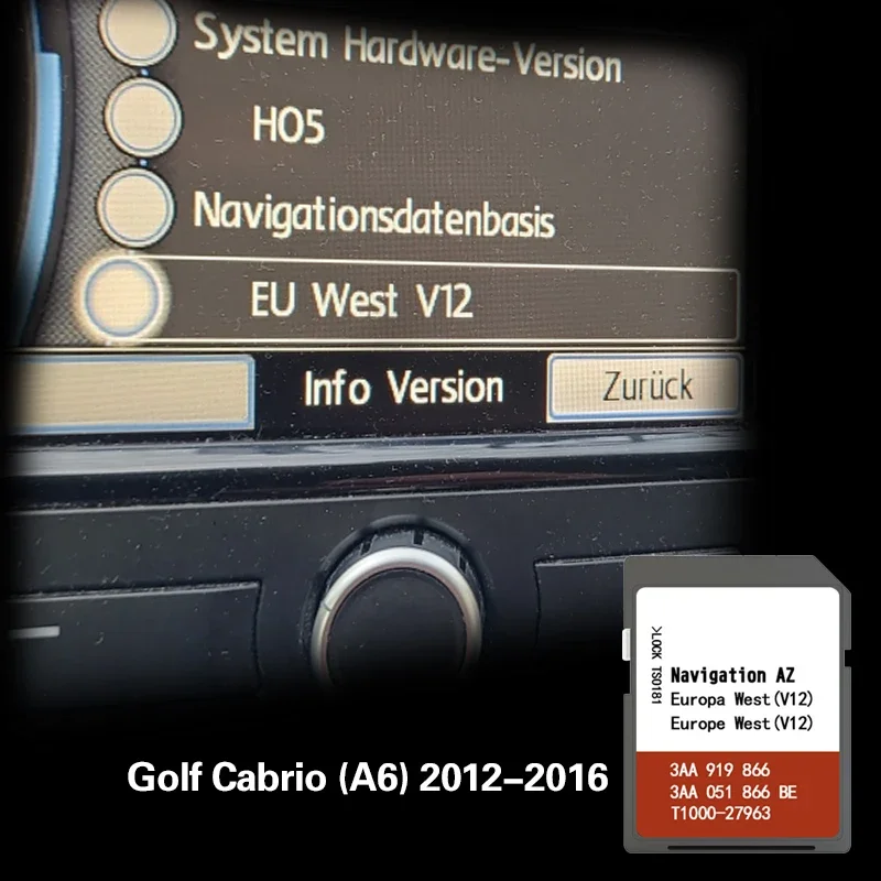 for VW Golf Cabrio A6 2012-2016 Map France Belgium Andorra Rns 315 8GB GPS Memory Card