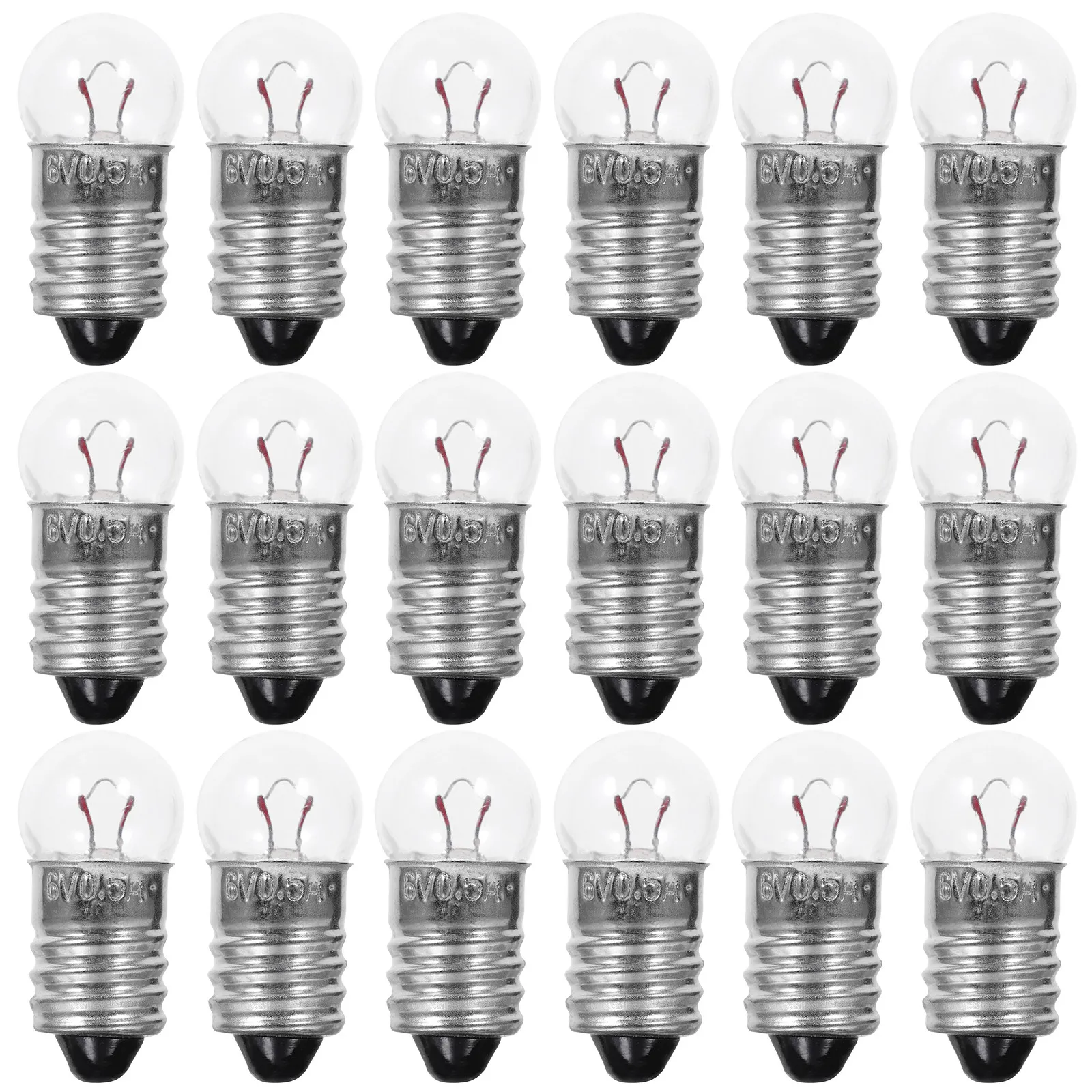 

50Pcs Tiny Light Bulb 6V E10 Miniature Round Bulbs for Science Experiment Physics Electrical Circuit Teaching Kit