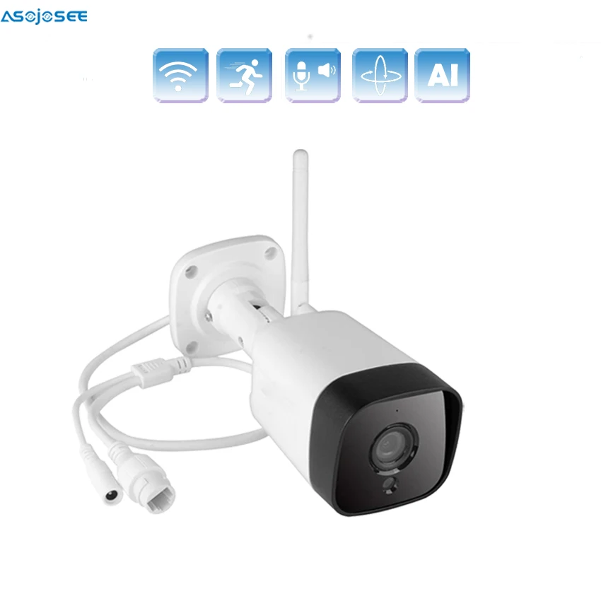 

Outdoor IP WiFi Bullet Camera Tuya Smart Life Real Plug and Play Night Vision Two Way Audio CCTV Home Surveillance Camera