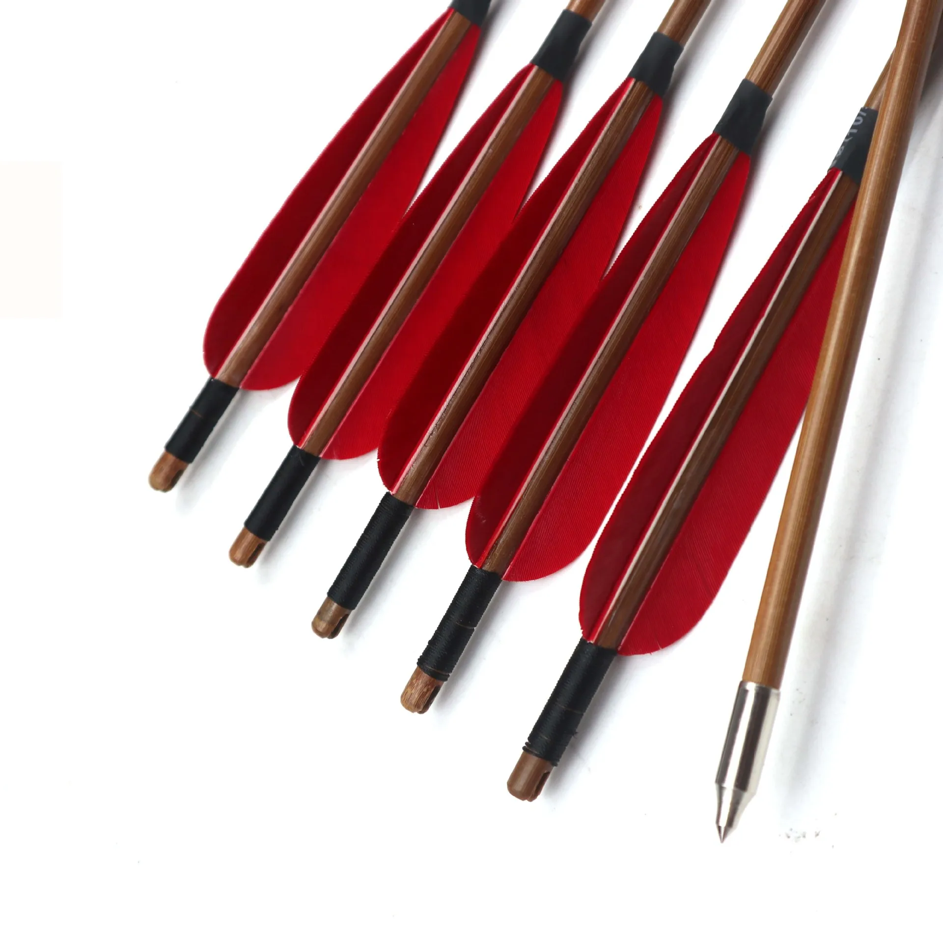 الرماية التقليدية الخيزران الخشب السهام OD7mm/8mm جاهزة رؤوس السهم تركيا ريشة مجال الصيد قوس منحني القوس الطويل اطلاق النار