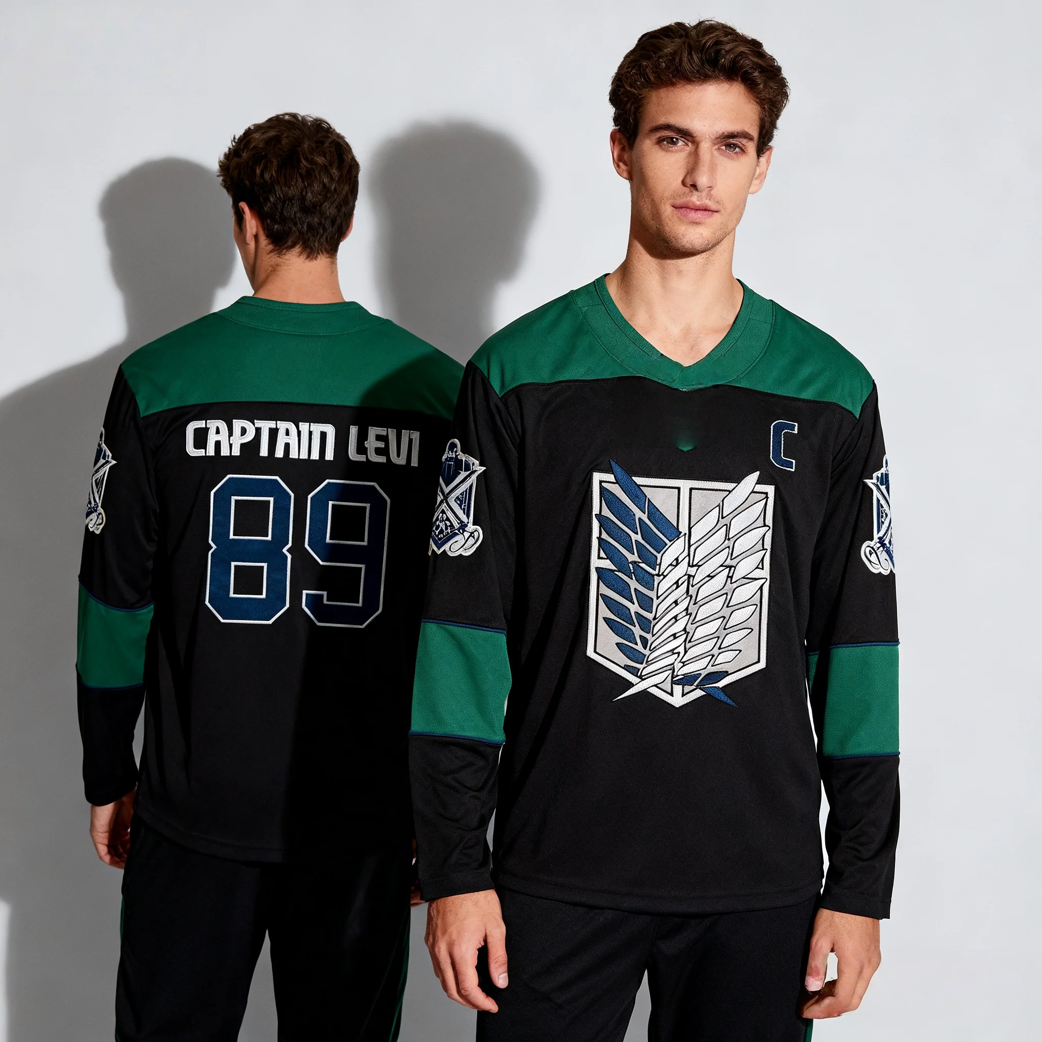 2025/26 Popular Anime One Piece Naruto Attack Giant Sportswear Long Sleeve T-shirt Top American Ice Hockey Jersey for Youth - Image 4