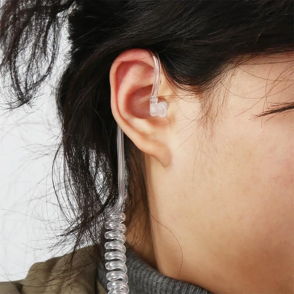 

Cool Air Tube Secret Service Anti Dust Single Stereo with Air Pipe Mobile Phone Spring Earpiece Earphone Earbuds Headset