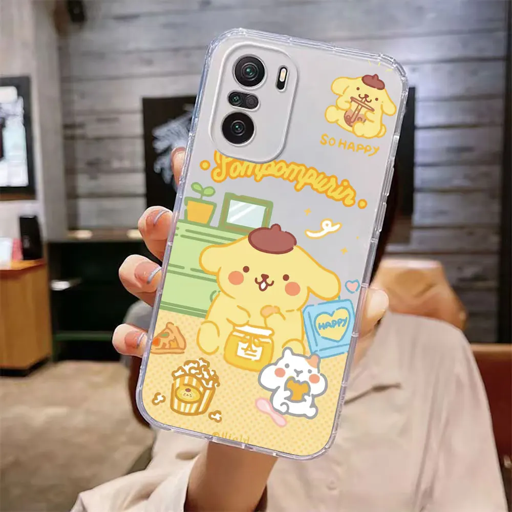 Baby Pochacco Pom Pom Purin Cartoon Clear Phone Case For Redmi K40 12C 10 10C 10X 10A 9 9A 9C 9T 8 7 A1 Pro Silicone Case Cover