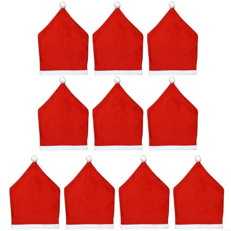 

Нетканый чехол на стул в шляпе Санта-Клауса, рождественский обеденный чехол на спинку стула, украшение для домашнего стола, для