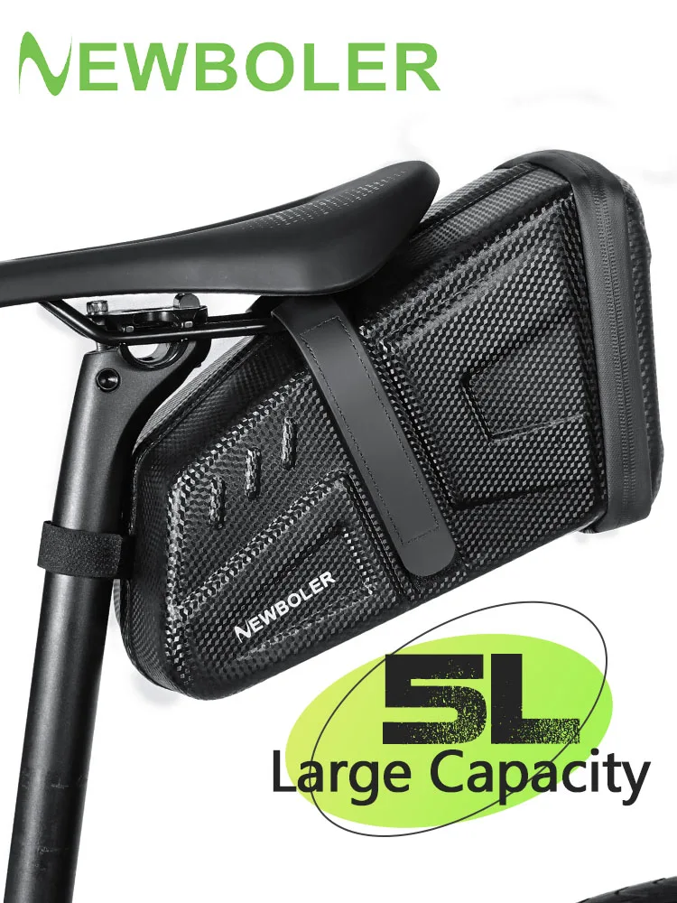 AliExpress NEWBOLER 2026 NEW Waterproof 5L Bicycle Saddle Bag MTB Road Bike Saddlebags Reflective Striped Bicycle Tool Holder Bag MTB Accessories