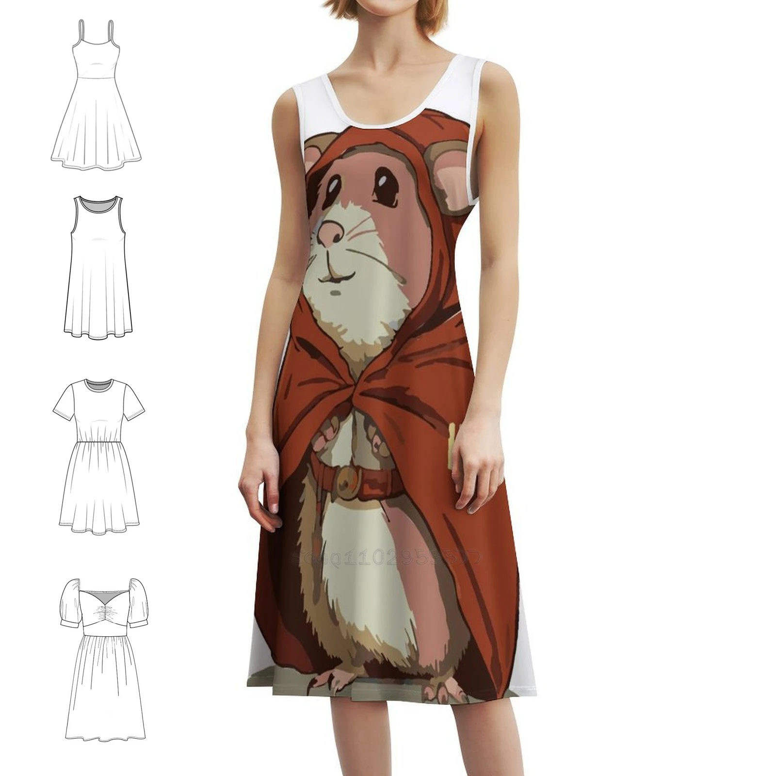 فستان هيمي ذا هامستر بوهو أنيق أنيق لحفلات الزفاف على الشاطئ فستان هامستر هيرو كونغ فو براون كوميك 70S للنساء