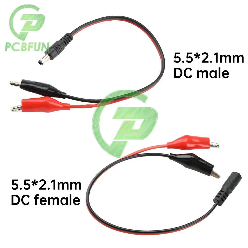 

25/30CM DC Male/Female Jack Connector Alligator 12V Clip Male Female Test Leads Alligator Clip Wire Connector 5.5*2.1mm
