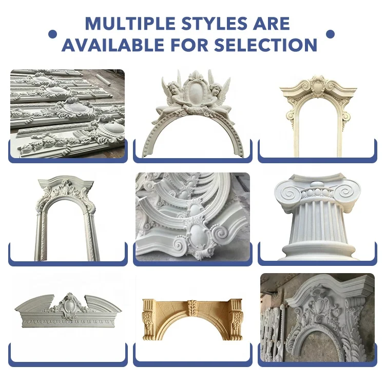 Factory direct sales   decorative doors and windows arched architectural glass tempered glass concrete GRC profiles
