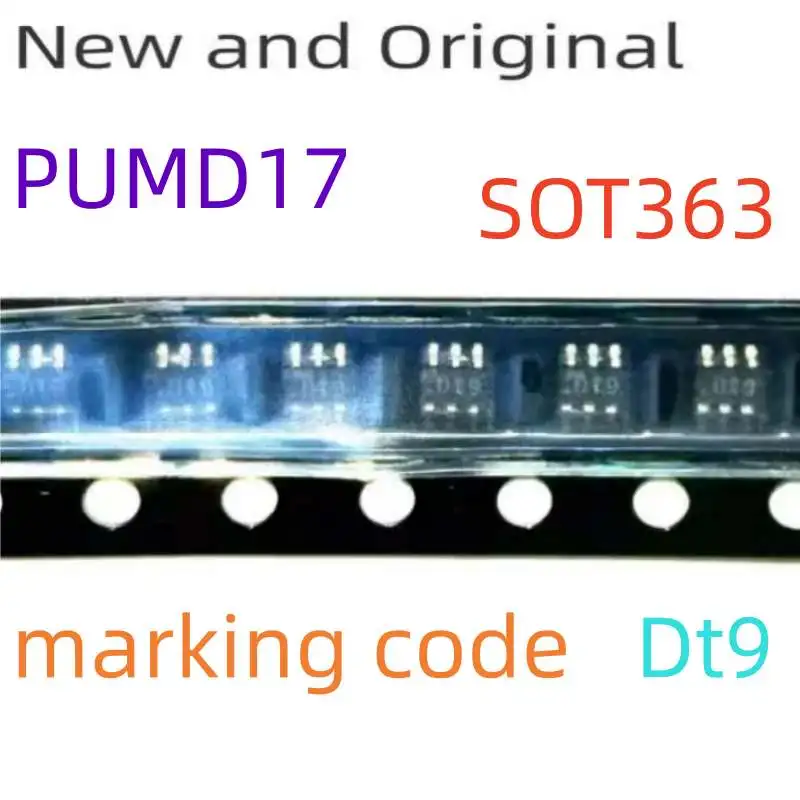

Pumd17 Sot363 50V 100Ma Npn/Pnp Resistor-Equipped Transistors Marking Code D9T