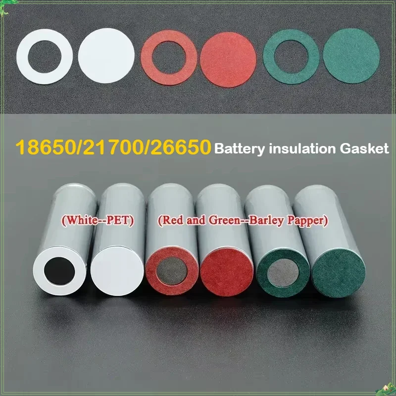 20~500pcs 18650 21700 26650 Li-ion Battery Insulation Gasket Green Red Barley Adhesive Paper Glue Fish Electrode Insulated Pads