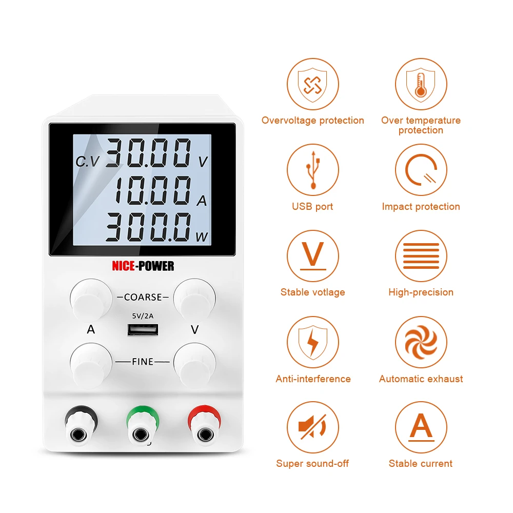 USB Digital regolabile Lab Switching alimentatore cc regolato 30V 5A/10A 60V 120V per la ricarica delle batterie placcatura elettrolitica