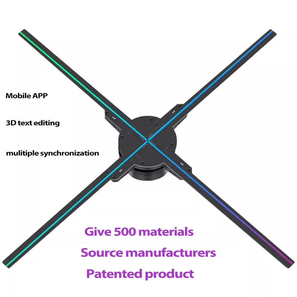 3D holographische Fan Projektor Werbung Display Lichter 3D Hologramm Werbeleuchten dekorative kommerzielle Werbeleuchten