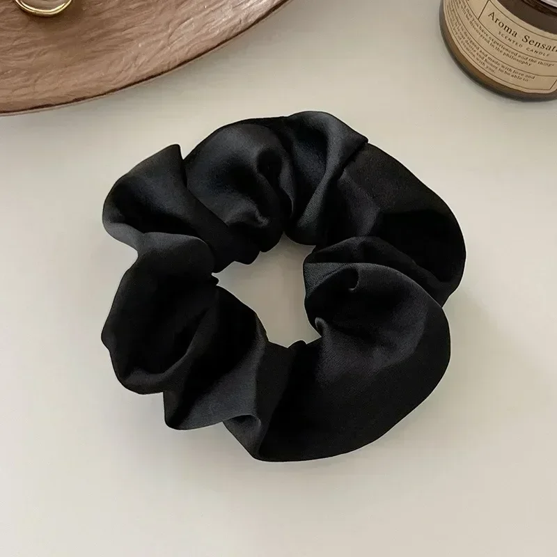 1/3PCS Vintage Silk Hair Scrunchies Elastic Hair Bands Solid Color Women Girls Headwear Ponytail Ties Rope Hair Accessories