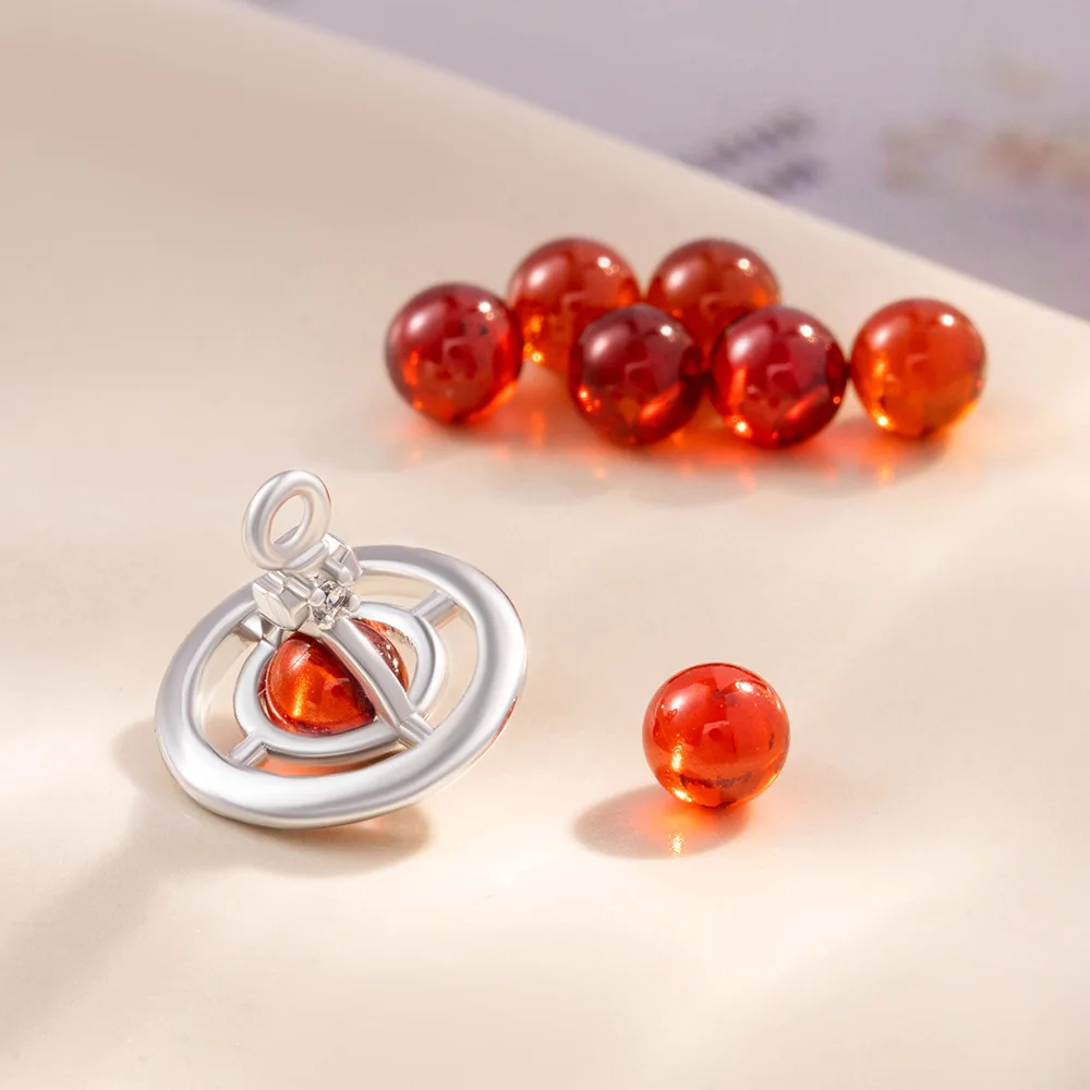 

10pcs 4mm Zircon Smooth Bead Saturn charms Pendant for DIY Earrings Personalized Handmade Earring Accessories