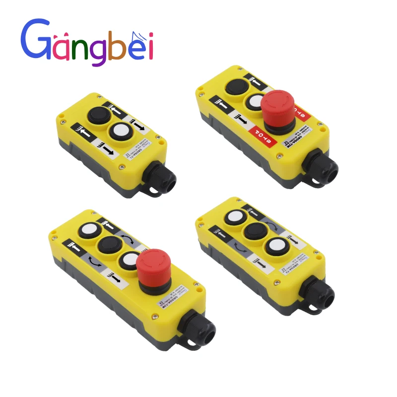 GBDQA-T1 T2 T3 2Y interruptor de botón de parada de emergencia impermeable Panel de Control de seguridad operado por llave dos/tres/cuatro botones para Gangbei