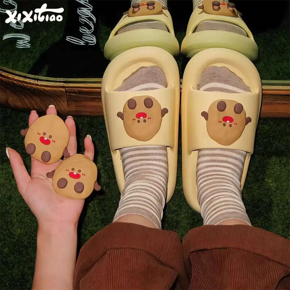

Women Slippers Home Outdoor Cute Potato Sandals Men And Women Summer EVA Bathroom Non-Slip Couple Slippers