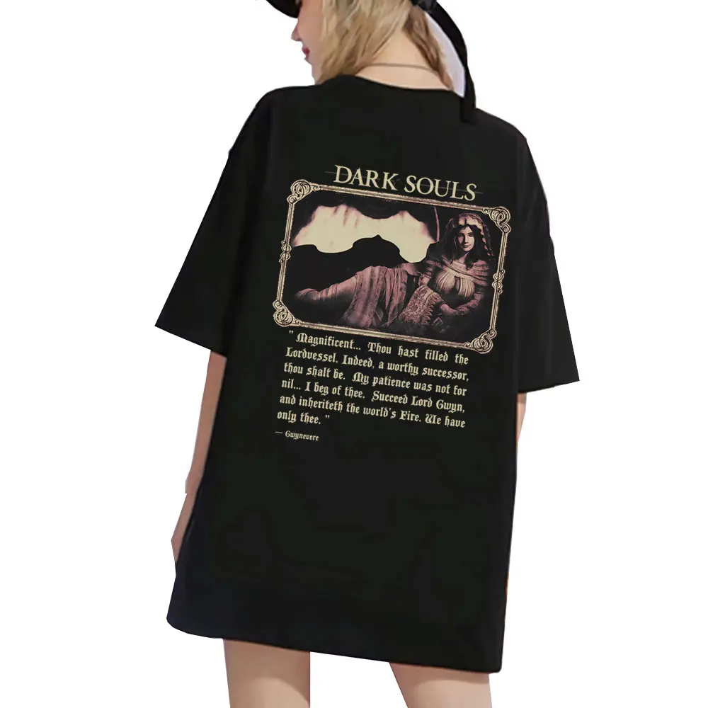 

Game Dark Souls T-shirt Men Women 90s Retro Gothic Rock T Shirts Male Punk Oversized Streetwear Unisex Soft Cotton Tshirt Tops
