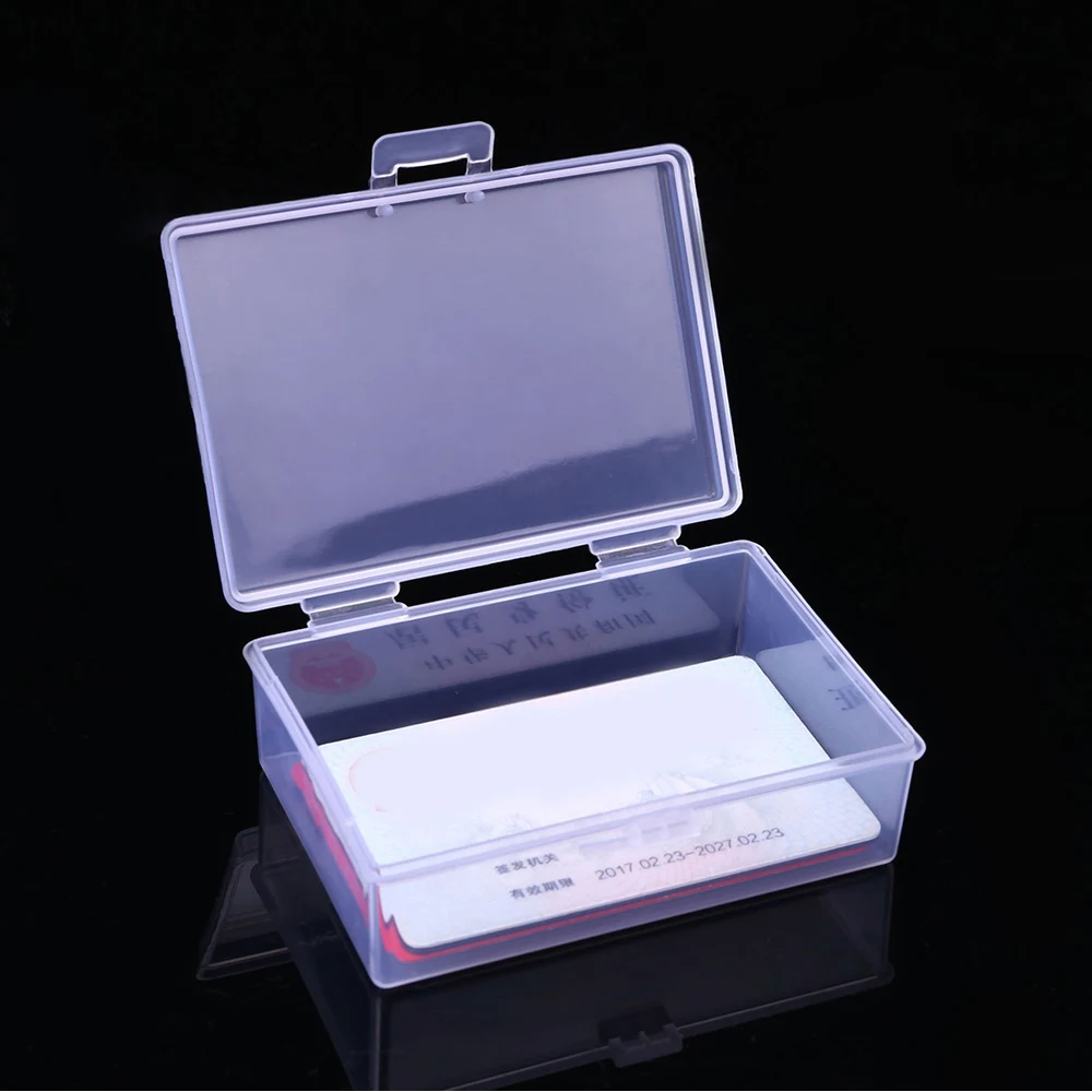 Mini Plastic Box Rectangular ID Band Card Storage Box Transparent Dustproof Strong Jewelry Storage Case Container