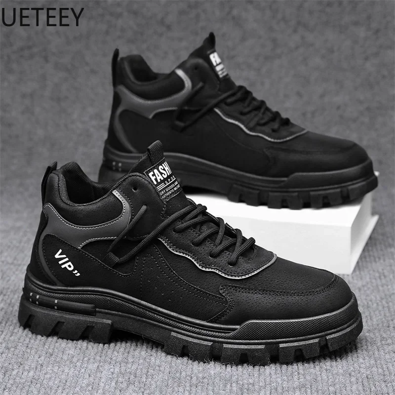 New Booties for Men Winter Boots Safety Shoe Man Trendy All-match Comfortable Popular Model Hard-wearing Explosive Style UETEEY