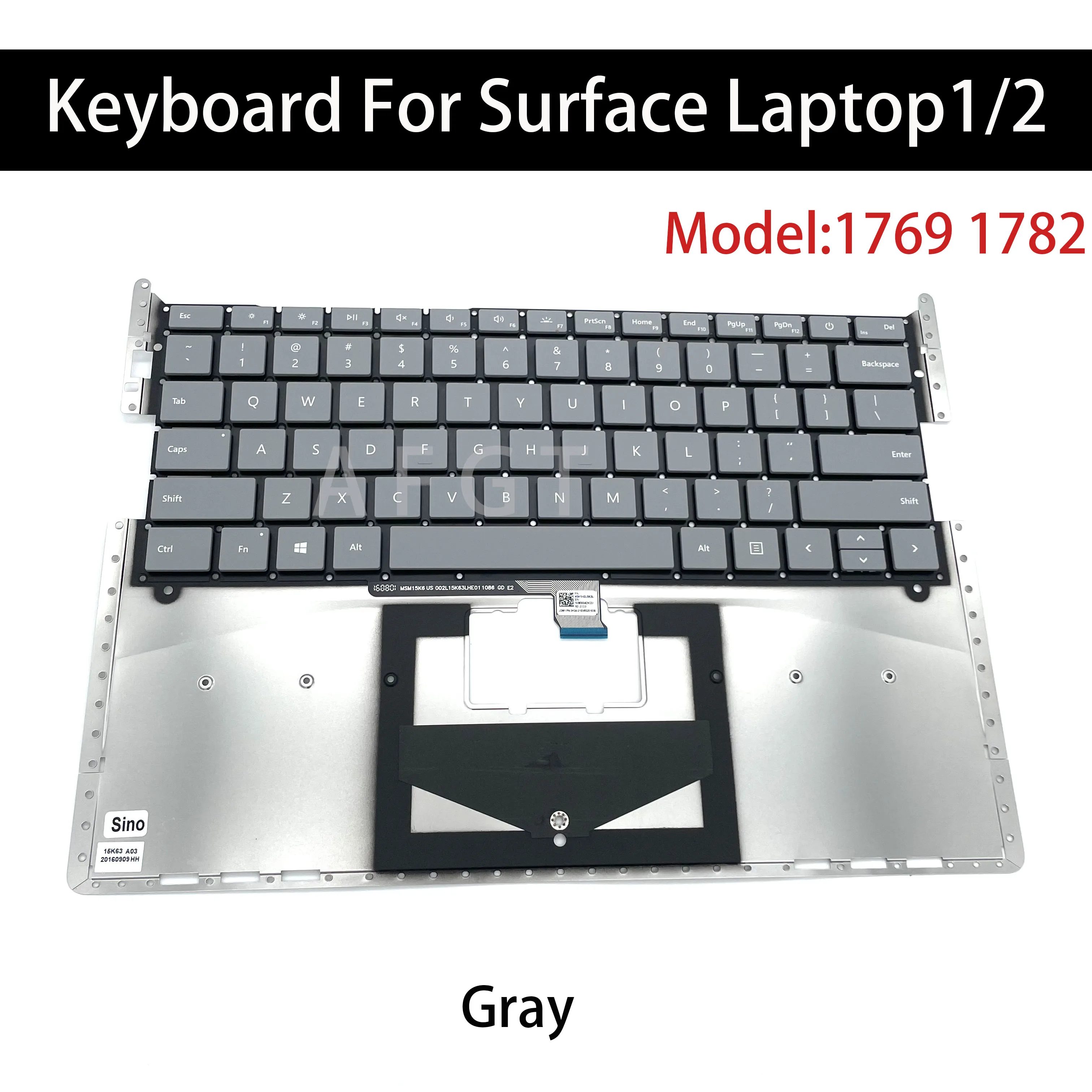 Original Keyboard For Microsoft Surface Laptop 1 1769 Laptop 2 1782 Keyboard 13.5Inch US  Layout Gray Tested