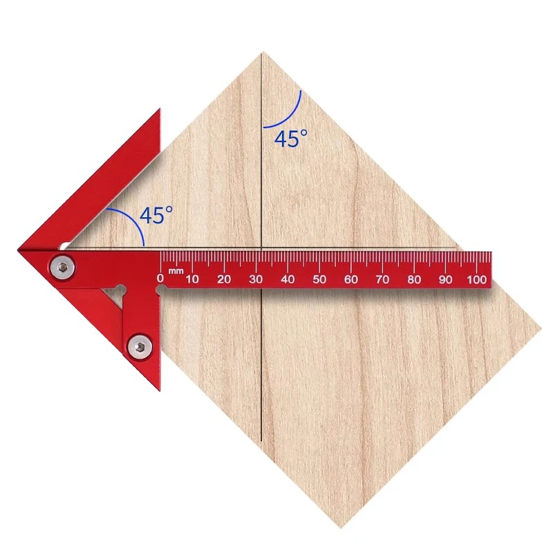 Center Finder Woodworking Square Center Scribe 45/90 Degrees Angle Line Scriber Marking Tools Wood Measuring Scribe Tool