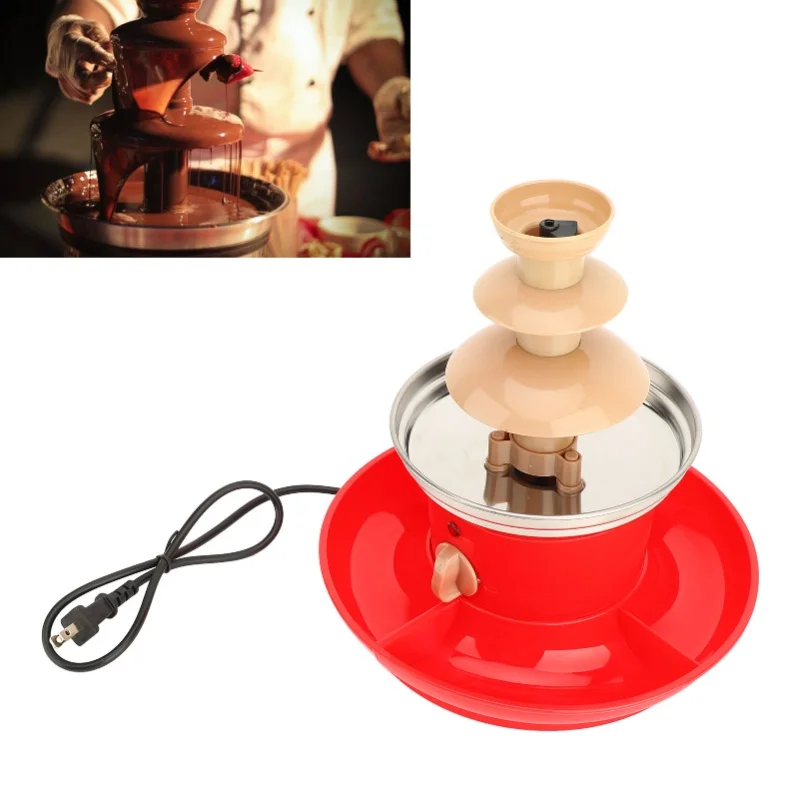 Máquina Eléctrica para Fuente de Chocolate para Fiestas, 30W 50HZ, Fuente de Chocolate de 3 Niveles y Fuente de Fondue