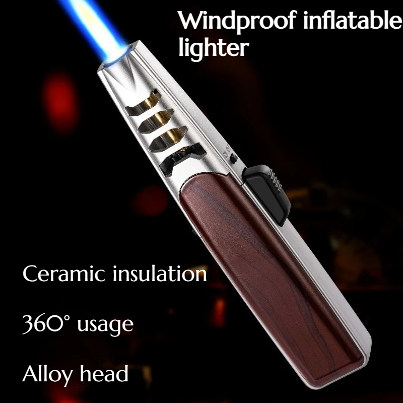 High-temperature Outdoor Barbecue Cigar Portable Direct Ignition Device Windproof Inflatable Lighter Cigarette Accessories