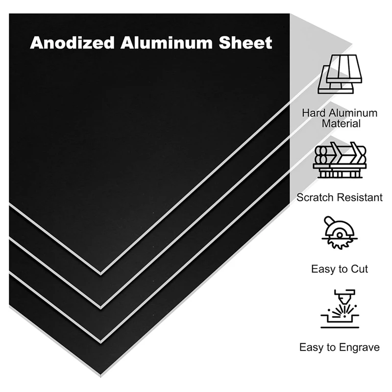 7X5x1/32Inch Anodized Aluminum Sheet,0.8Mm Thick Engraving Blanks For Laser Engraving DIY Decorative Crafting Decoration