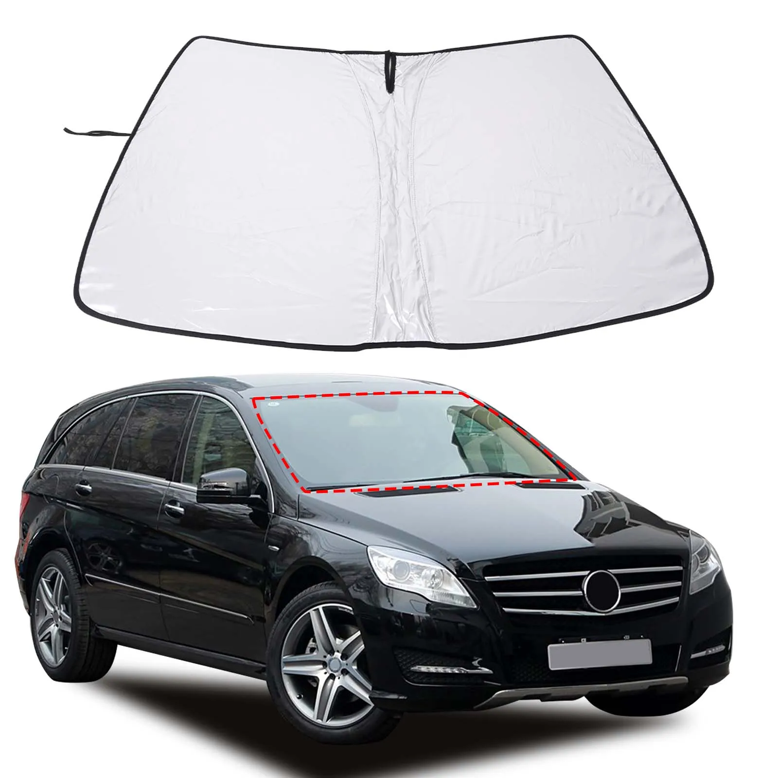 

For Mercedes Benz R-Class W251 2006-2017 Car front window glass sunshade Silver tape/aluminum foil paper Auto Accessories