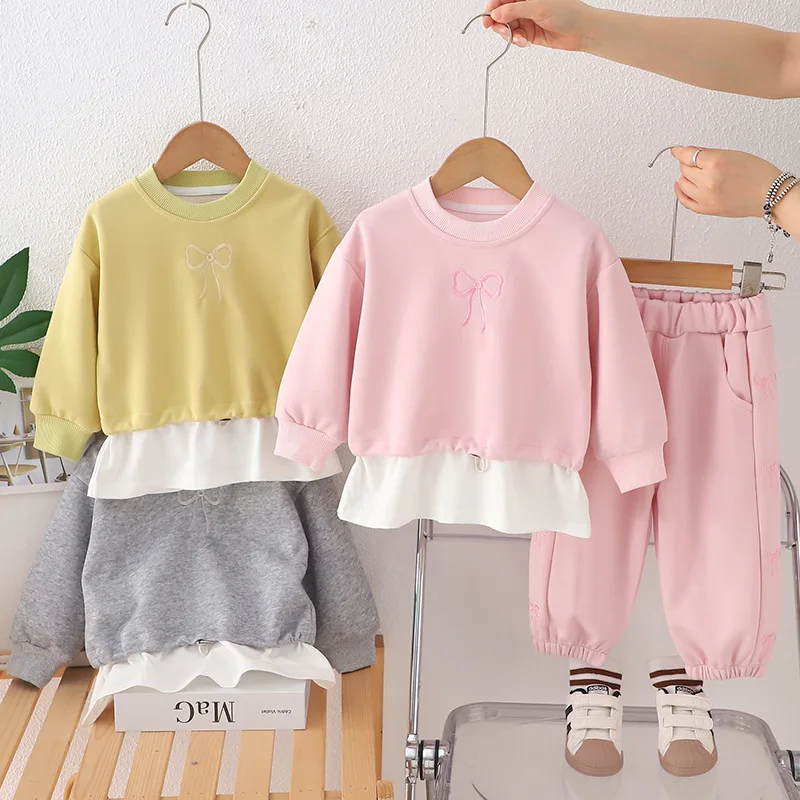 

Girls Clothes Sets Spring Autumn 2025 Children Cotton Sweatshirts Tops Pants 2pcs Sports Suit For Baby Tracksuits Kids Outfits 5