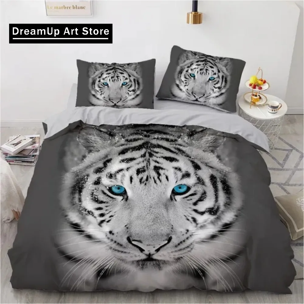 3D Animal Tigers Bedding Set Cute Quilt Cover Bed Cover With Pillowcase Twin Single Queen King Size Boys Adult Home Textile