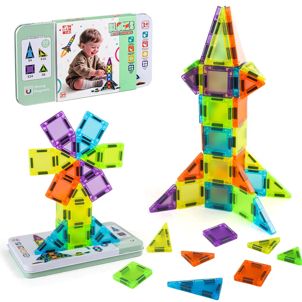 

Magnetic Building Blocks DIY Magnets Toys STEM Toys Construction Toys Learning Educational Magnet Toys, Puzzle Birthday Gifts